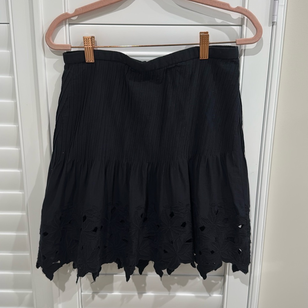 J.CREW Black floral Detail cotton  skirt size 2